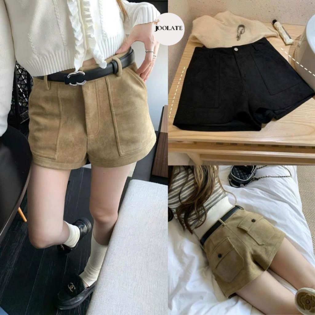 Quần Short Cạp Trễ Chất Da Lộn Cho Nữ – Mềm Mịn, Tôn Eo Style Cá Tính Joolate Q.Shortdalon62_P6
