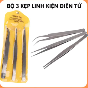 Bộ 3 kẹp linh kiện điện tử,bộ nhíp gắp linh kiện điện tử,bộ banh nhíp gắp linh kiện,kẹp gữ mỏ hàn,bộ 3 nhíp đa năng