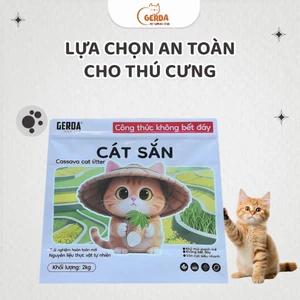 Gerda Cát Sắn Tự Nhiên Cho Mèo Túi 2kg Khả Năng Vón Cục Siêu Tốt Không Bết Đáy Thơm Dịu An Toàn Cho Mèo Con Và Mèo Trưởn