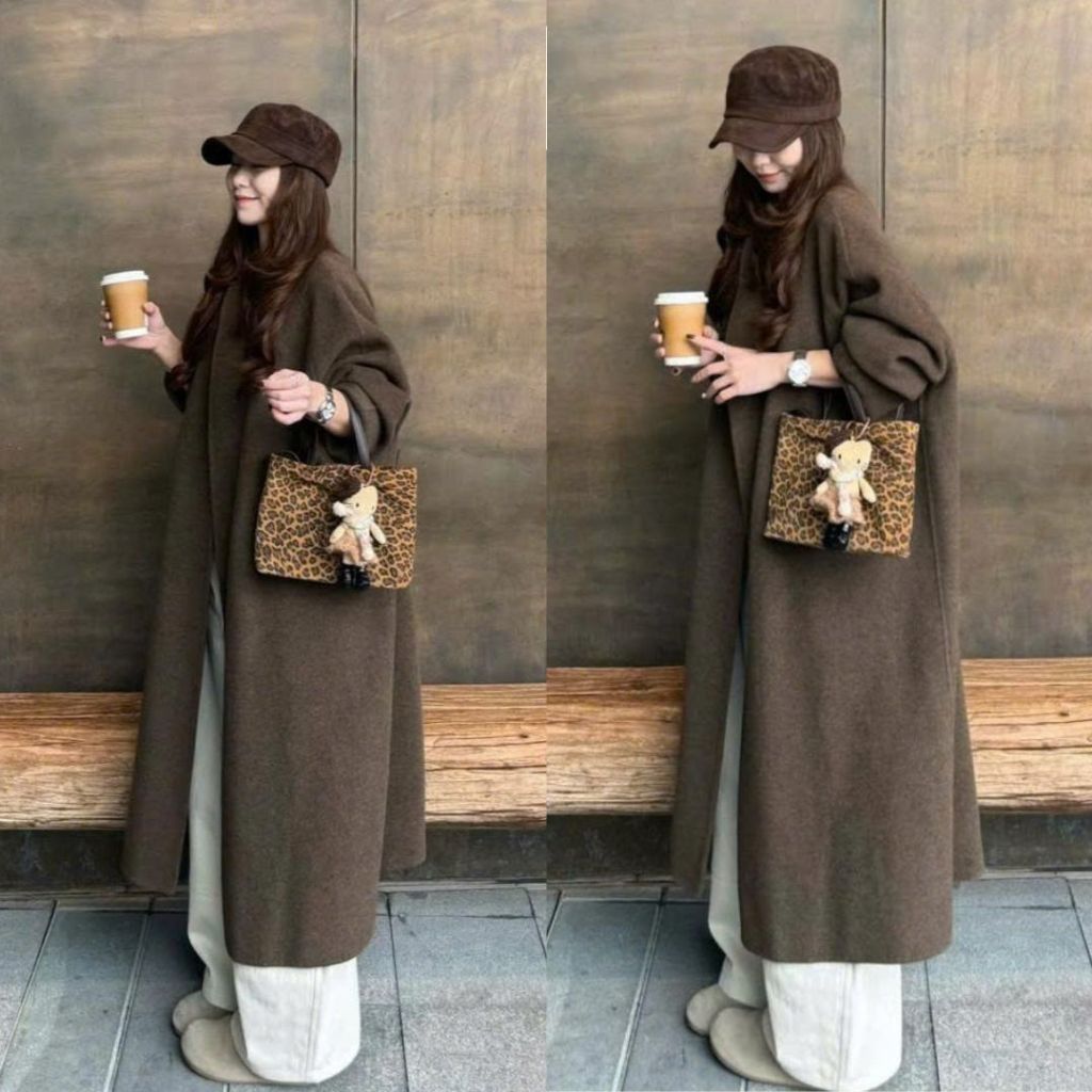 Áo Khoác Dạ Nữ Dài Cổ Cao Tối Giản – Style Hàn Quốc Thanh Lịch, Chống Lạnh Mùa Đông Joolate