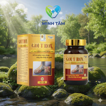 Viên uống Gout Rox hỗ trợ giảm triệu chứng đau nhức xương khớp do gout, hạ Acid Uric - Chai 50 viên