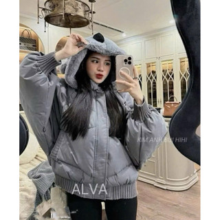 áo kiểu nữ hàn quốc,áo kiểu nữ dễ thương MẪU MỚI RA MẮT phao chuột xám hàng Cao Cấp