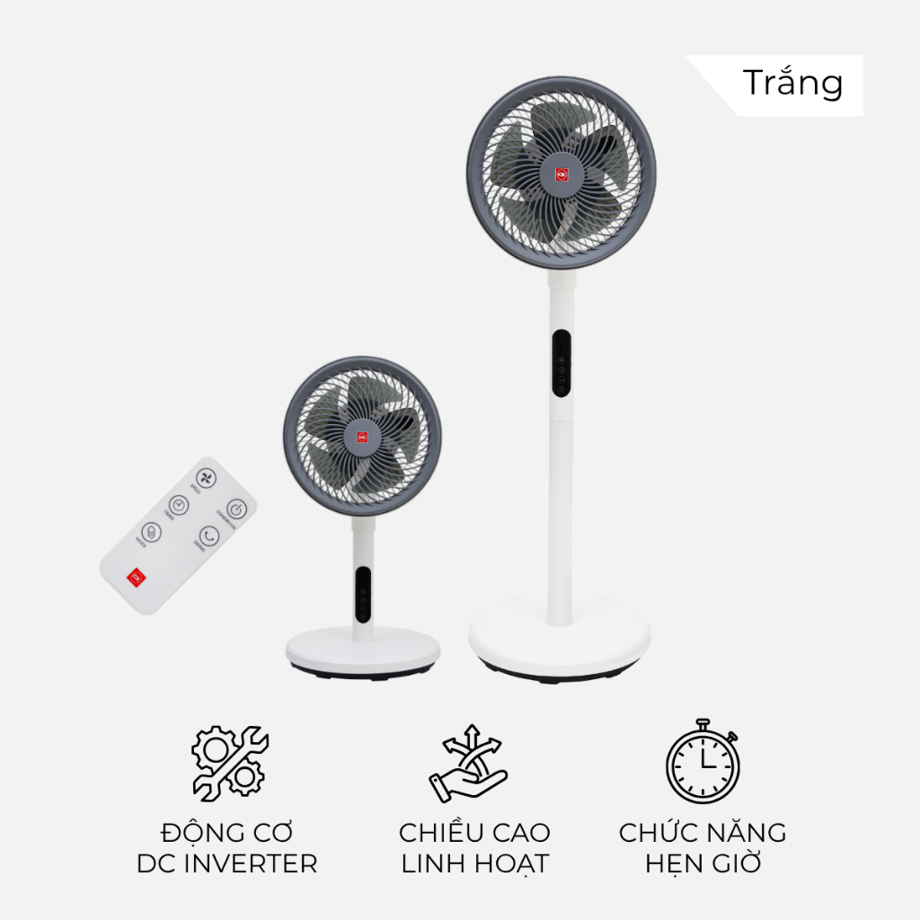 Quạt đứng lửng Nhật HL19V(WH) KDK - Bảo hành chính hãng