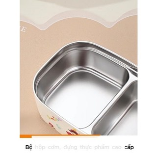 Hộp đựng cơm, đựng thực phẩm, chất liệu Inox 304 cao cấp, có nắp chống tràn