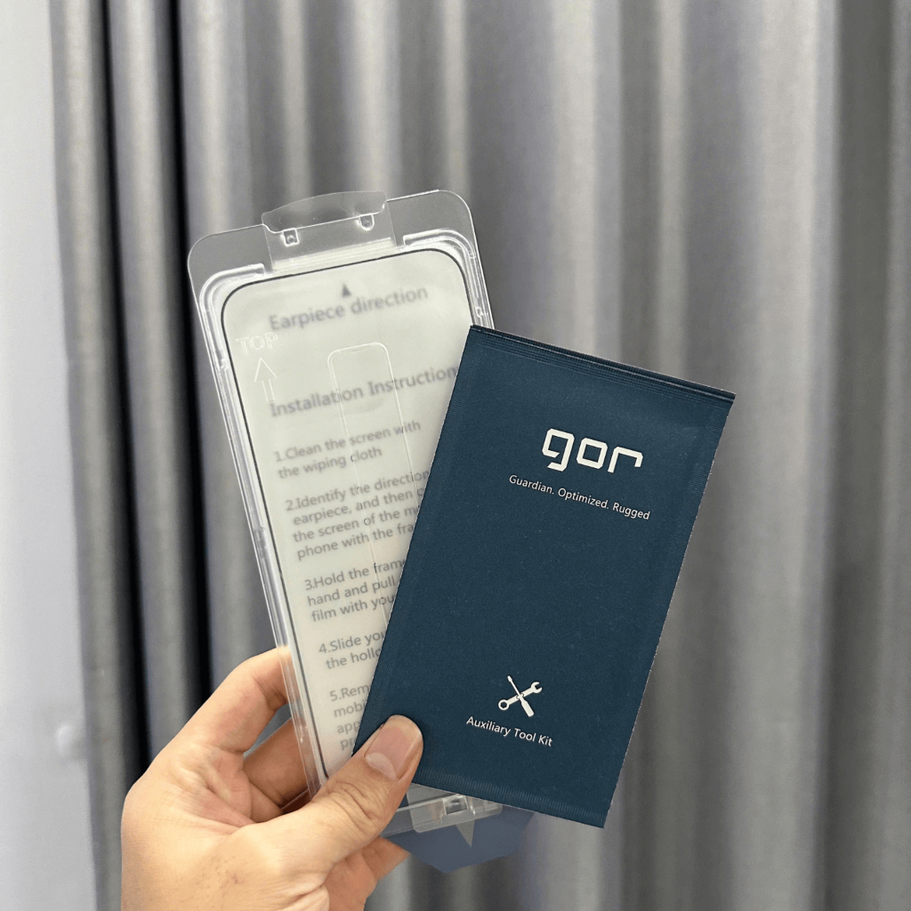 Kính cường lực trong suốt KiNGBON có khung trợ dán MA-83 cho IPhone 12 13 14 15 16 17Promax Pro Plus