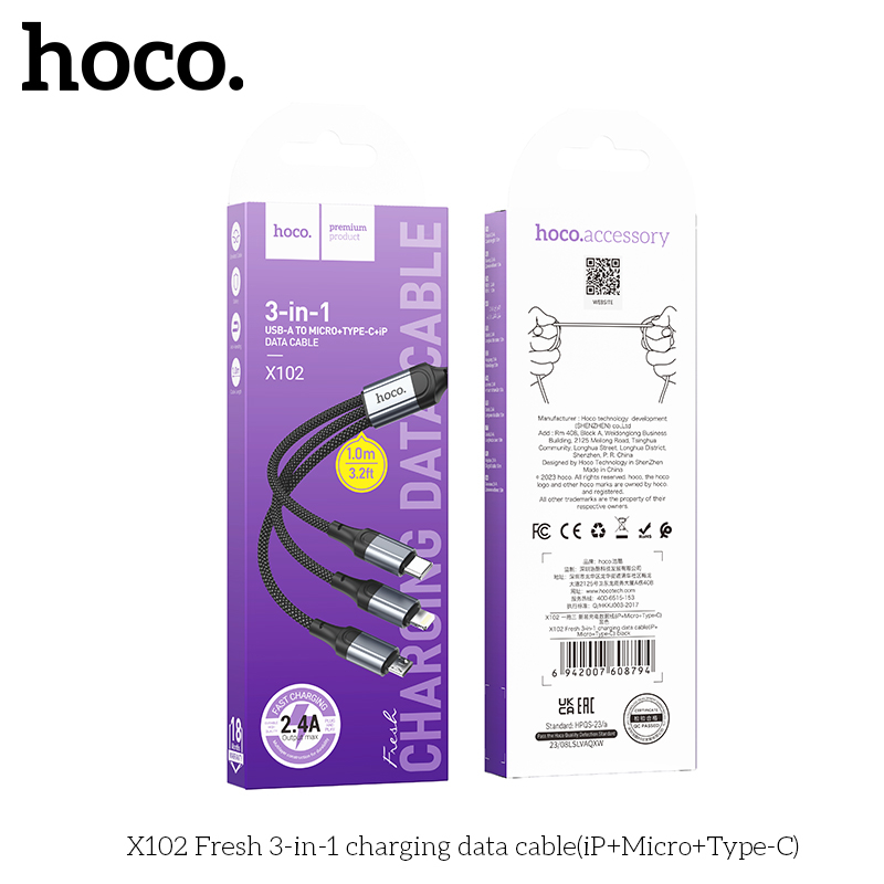 Dây Sạc 3 Đầu Sạc Nhanh – Đa Năng, Bền Bỉ – Sạc Ổn Định – Dây Sạc 3 trong 1 – Dây Sạc Type C