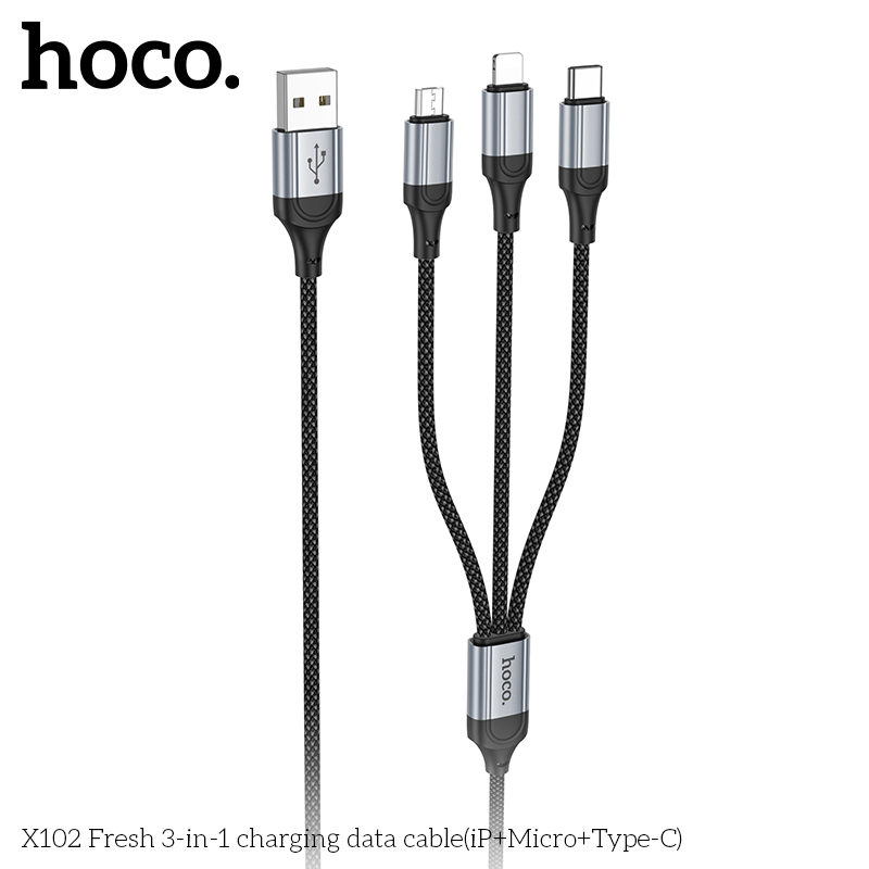 Dây Sạc 3 Đầu Sạc Nhanh – Đa Năng, Bền Bỉ – Sạc Ổn Định – Dây Sạc 3 trong 1 – Dây Sạc Type C