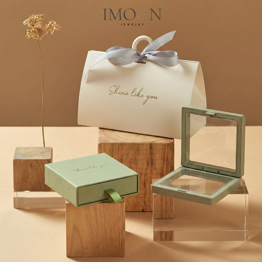 [ IMOON JEWELRY ] - SET QUÀ TẶNG - TÚI " SHINE LIKE YOU " + HỘP " SHINE LIKE YOU " CHỐNG OXY HOÁ TRANG SỨC
