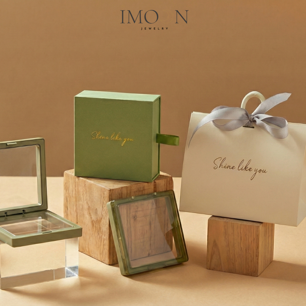 [ IMOON JEWELRY ] - SET QUÀ TẶNG - TÚI " SHINE LIKE YOU " + HỘP " SHINE LIKE YOU " CHỐNG OXY HOÁ TRANG SỨC