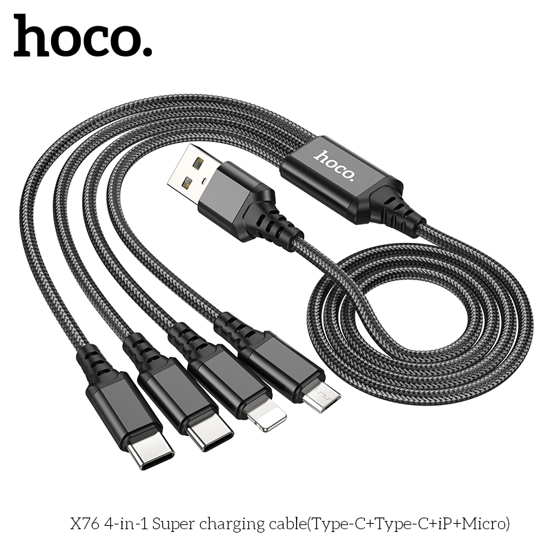 Cáp Sạc 4 Trong 1 – Dây Sạc Đa Năng, Nhanh – Bền – Tiện Lợi, Hỗ Trợ Nhiều Thiết Bị – Dây Sạc 4 in 1