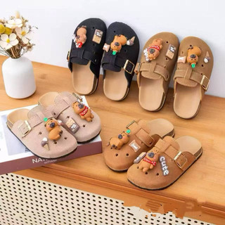 Sục da lộn gắn sticker kuromi cho bé gái từ 3 đến 10 tuổi chất liệu cao cấp