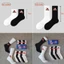 Tất thể thao nam nữ Hộp 5 đôi Sợi cotton dệt kim hàng dày xuất dư trắng sáng hộp quà tặng
