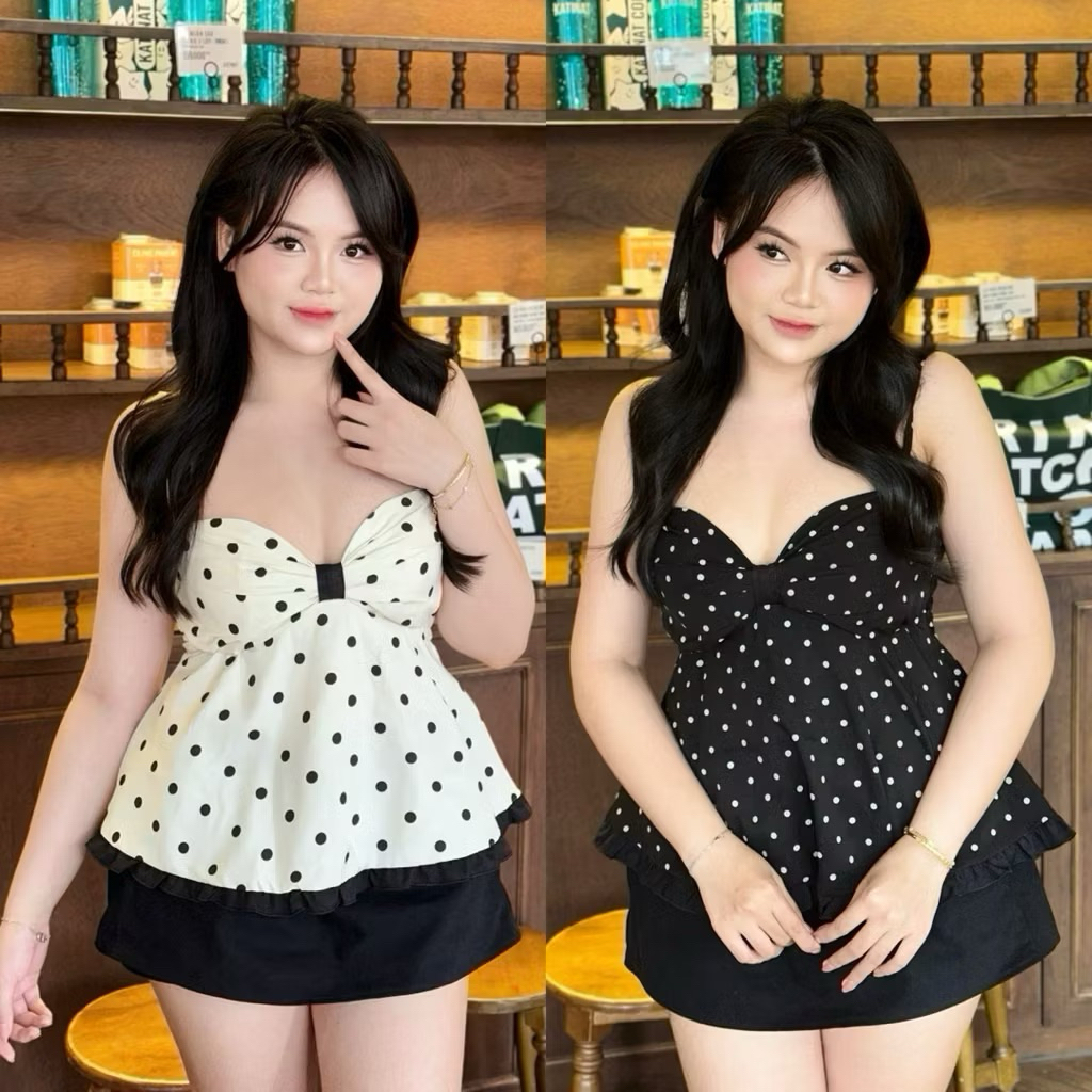 [ SUMMER TOP ] Áo Babydoll 2 Dây Nữ Dáng Xòe Xinh – Thiết Kế Khoét Giữa Dễ Thương Đi Chơi Đi Biển