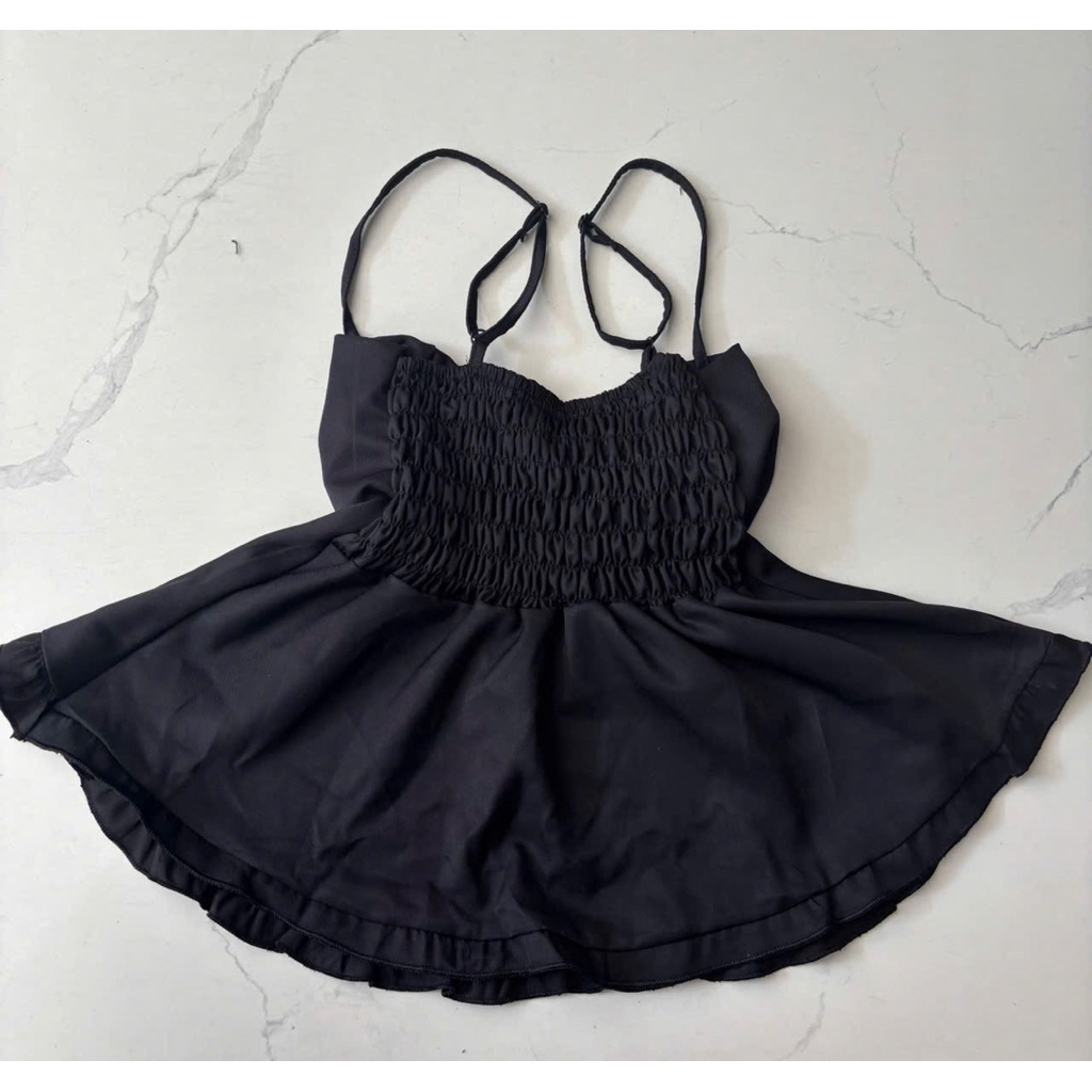 [ SUMMER TOP ] Áo Babydoll 2 Dây Nữ Dáng Xòe Xinh – Thiết Kế Khoét Giữa Dễ Thương Đi Chơi Đi Biển