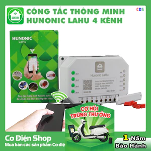Công Tắc Thông Minh Hunonic Lahu - Điều Khiển Từ Xa Bằng Điện Thoại - Chính Hãng - Bảo Hành 1 Năm