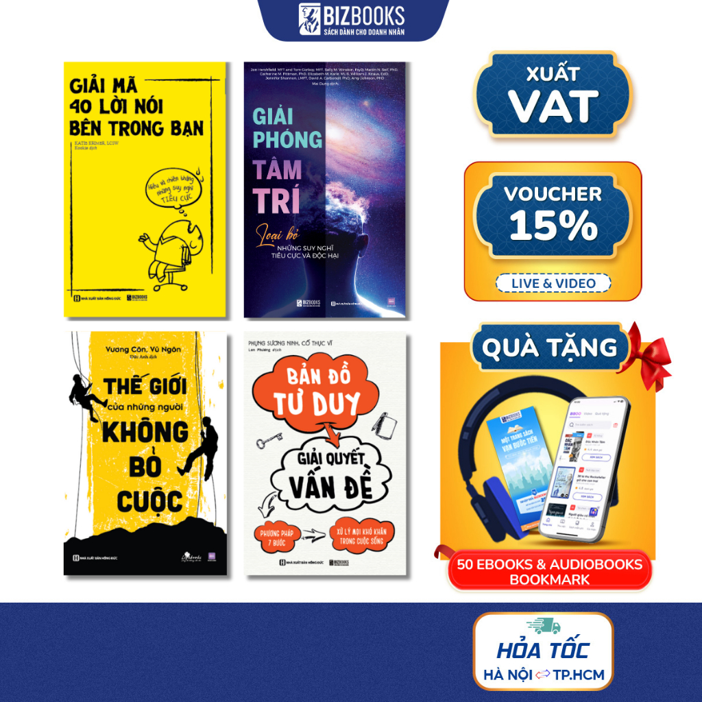 Sách Giải Phóng Tâm Trí, Bản Đồ Tư Duy, Giải Mã 40 Lời Nói Bên Trong, Thế Giới Của Những Người Không Bỏ Cuộc