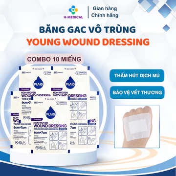 Combo 10 Băng gạc vô trùng Young Wound Dressing - Băng vết thương bảo vệ và hút dịch vết thương