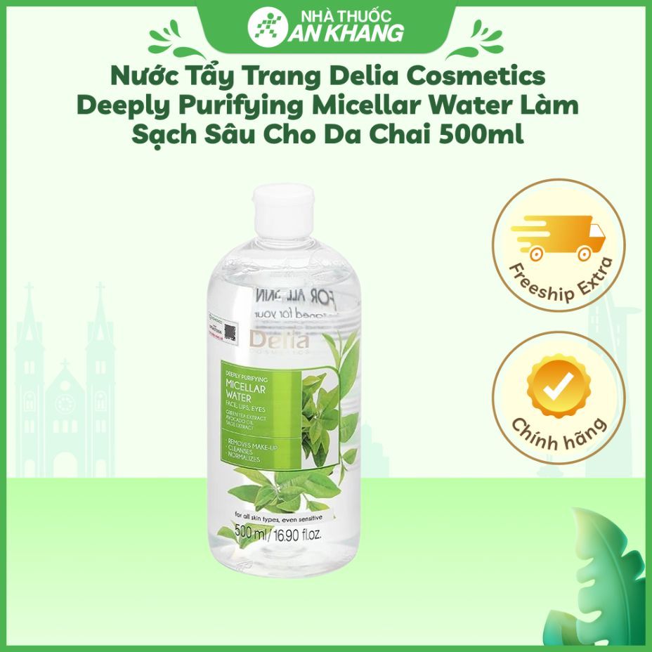 Nước tẩy trang Delia Cosmetics Deeply Purifying Micellar Water làm sạch sâu cho da chai 500ml