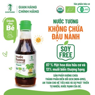 Nước tương mật hoa dừa organic Sokfarm 200ml Cho Bé