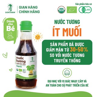Nước tương mật hoa dừa organic Sokfarm 200ml Cho Bé