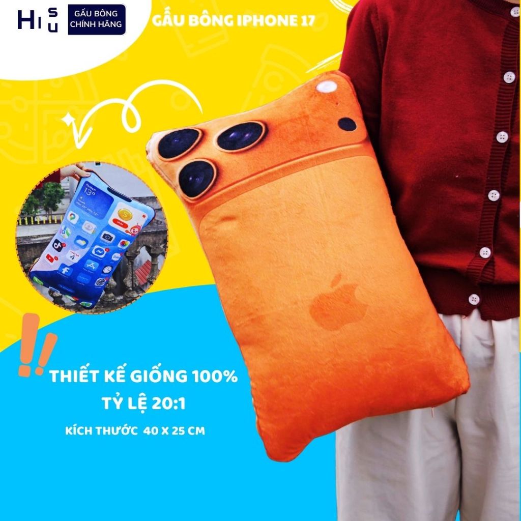 Gấu Bông AI Phonee 17 Pro maxx Mềm Mại Làm Gấu Ôm,Gối Đầu Ngủ Tiện Lợi Quà Tặng,Đồ Chơi Cho Trẻ Em, Cho Bé