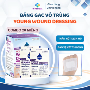 Combo 20 Băng gạc vô trùng Young Wound Dressing - Băng vết thương bảo vệ và hút dịch vết thương