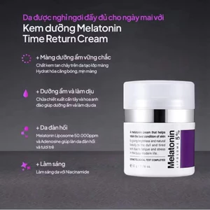 Kem dưỡng chống lão hóa MAXCLINIC Time Return Melatonin Cream mờ nám tànnhang hạn2028 HQ kem melatonin IS23