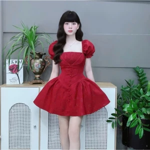 Đầm xược hàn siêu xinh dáng xòe tôn eo, form chuẩn công chúa dự tiệc chụp ảnh hottrend 2025