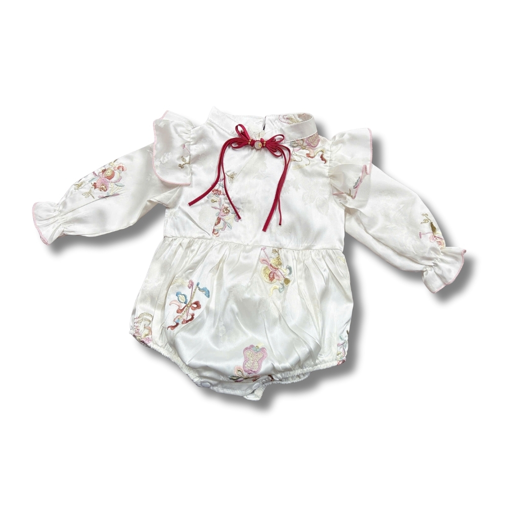 Bodysuit Bé Gái Chất Gấm Thêu Cao Cấp Liena's Closet Họa Tiết Xinh Xắn An Toàn Cho Da Bé Mặc Đi Chơi Noel Chơi Tết 2026