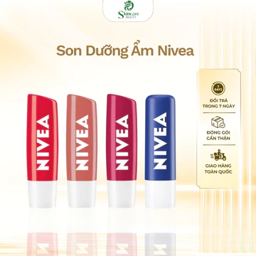 Son Dưỡng Ẩm Nivea 4.8G Giữ Môi Mềm Mượt Không Thâm Không Chì Dưỡng Ẩm Tự Nhiên Cho Môi Khô Nứt