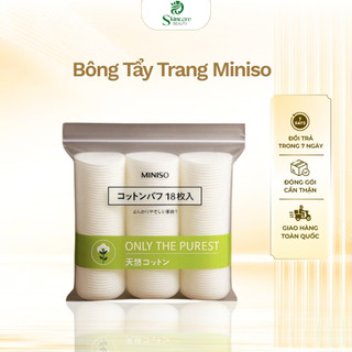 Bông Tẩy Trang Miniso Miếng Tròn 180 Miếng Cotton Mềm Mịn Thấm Hút Tốt Không Xơ Bông Khi Tẩy Trang