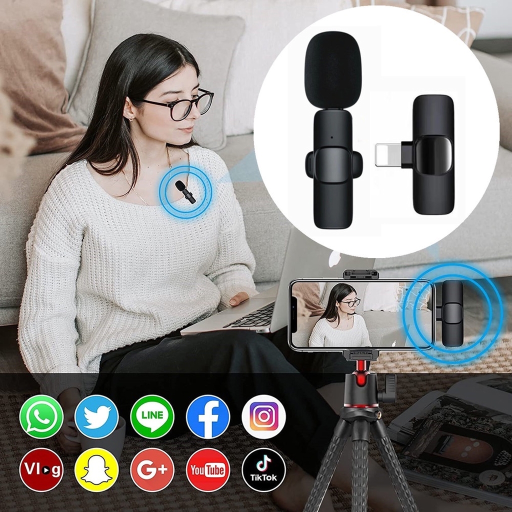 Micro thu âm cài áo không dây M20, lọc tiếng ồn, thu âm, livestream, quay video cho điện thoại - ảnh 4