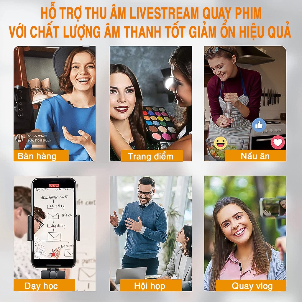 Micro thu âm cài áo không dây M20, lọc tiếng ồn, thu âm, livestream, quay video cho điện thoại - ảnh 3