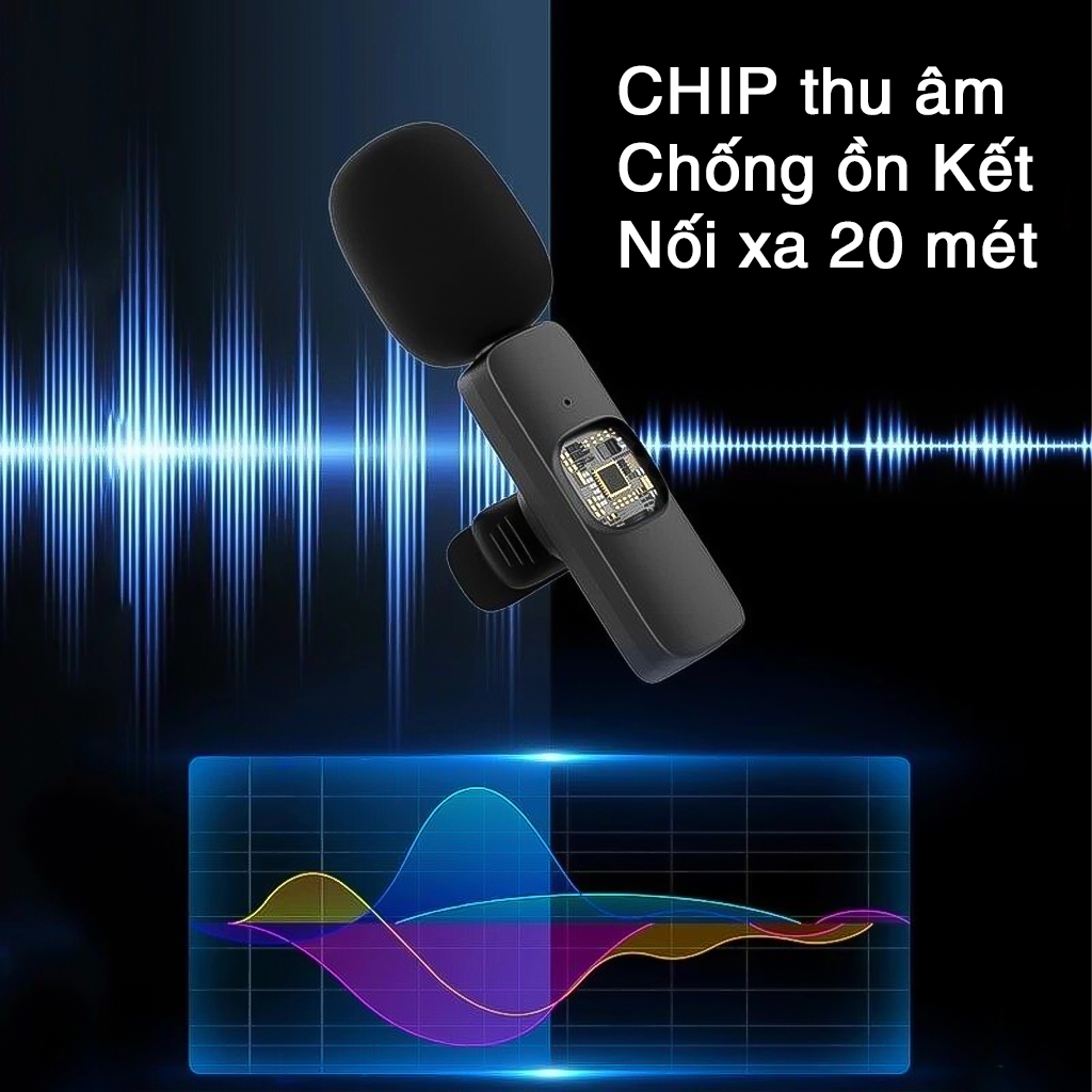 Micro thu âm cài áo không dây M20, lọc tiếng ồn, thu âm, livestream, quay video cho điện thoại - ảnh 9