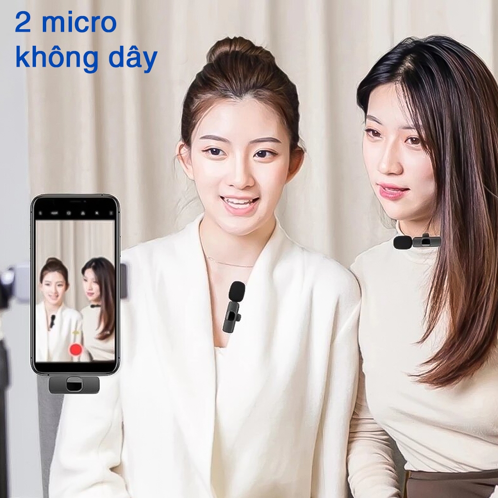 Micro thu âm cài áo không dây M20, lọc tiếng ồn, thu âm, livestream, quay video cho điện thoại - ảnh 2