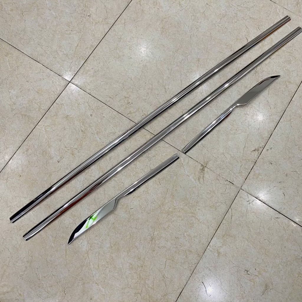Nẹp chân kính và cong kính xe Vinfast VF3 inox 304 sáng bóng