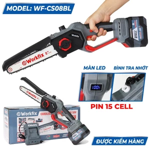 Máy Cưa Xích Workfix WF-CS0801BL 8 Inch Công Suất 600W Máy Nặng 1,2kg Động Cơ Lõi Đồng Không Chổi Than