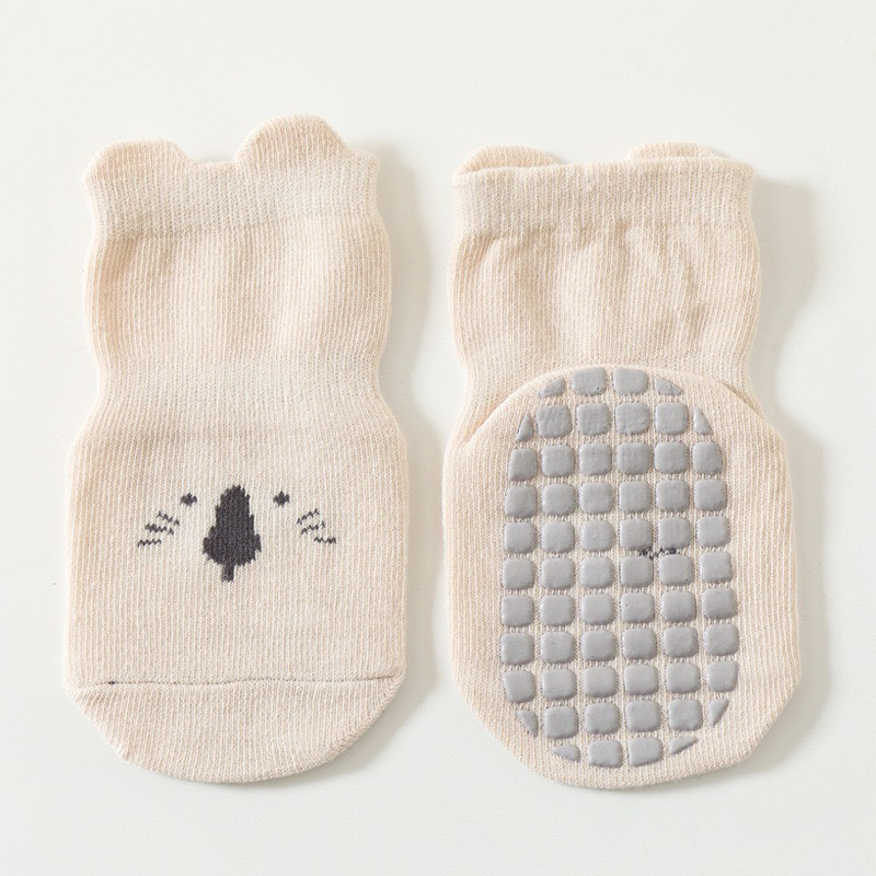 Tất kidsock in hình chú chuột cute nhiều màu cao cổ chống trơn trượt cho bé saubabi