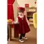 Váy Yếm Nhung, Váy Tết Dáng Bí Kèm Mũ Nồi Thời Trang Thu Đông Obebi Xinh Xắn Đáng Yêu Cho Bé Gái từ 8-22kg V56
