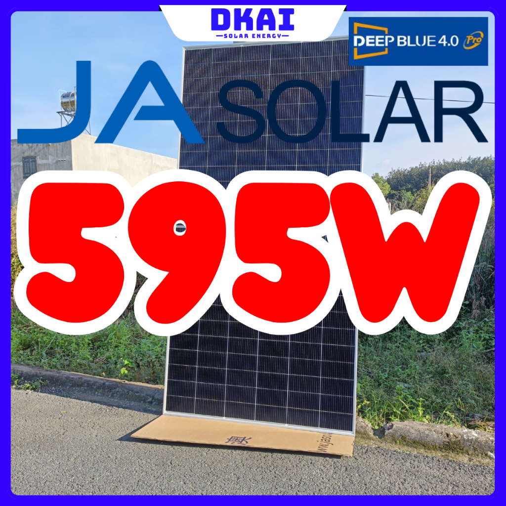 Tấm pin năng lượng mặt trời JA Solar 595w 2 mặt kính JAM72D40-595/LB - DEEP BLUE 4.0 Pro