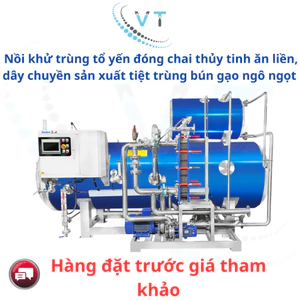 Nồi khử trùng tổ yến đóng chai thủy tinh ăn liền, dây chuyền sản xuất tiệt trùng bún gạo ngô ngọt