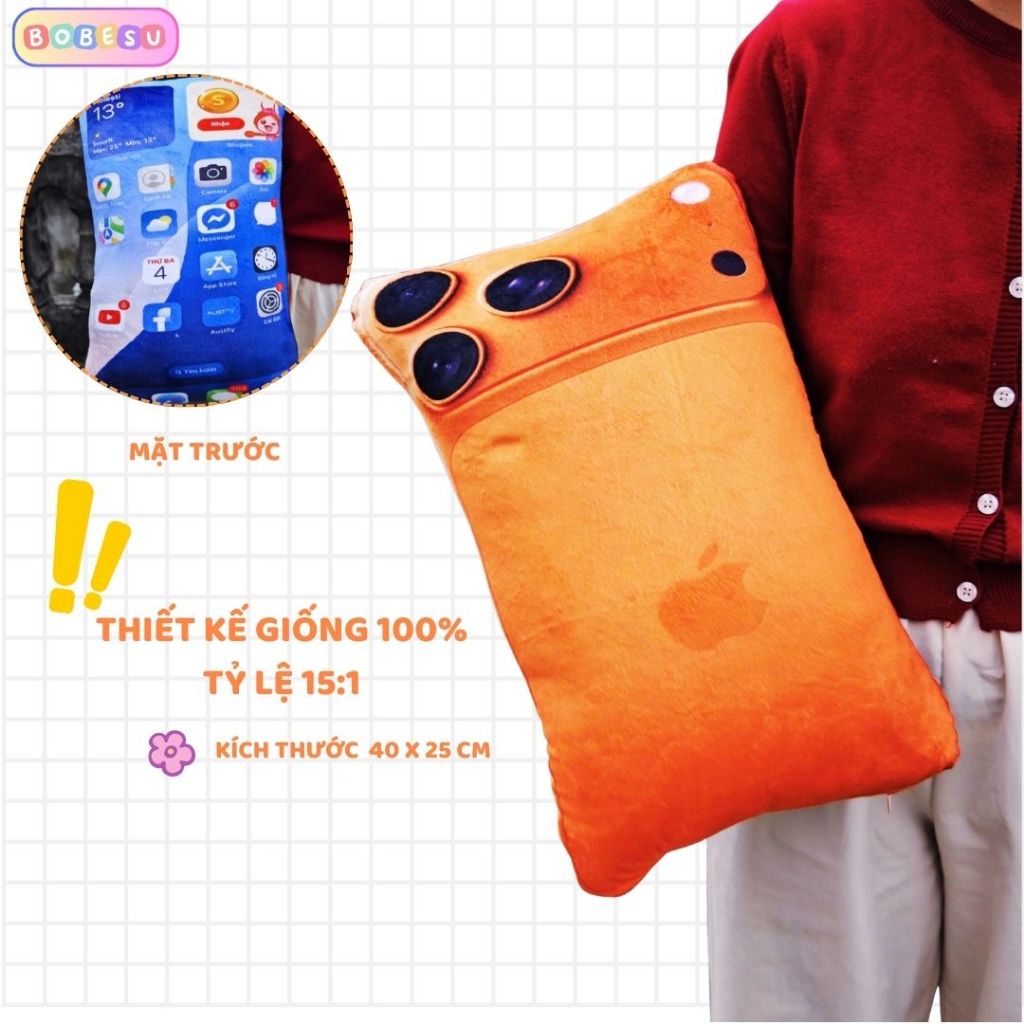 Gối Ôm Gấu Bông Hình AI phone 17 Pro Max Mềm Mại Làm Gấu Ôm Gối Đầu Ngủ Quà Tặng,Đồ Chơi Cho Bé,Trẻ Em Vui Nhộn