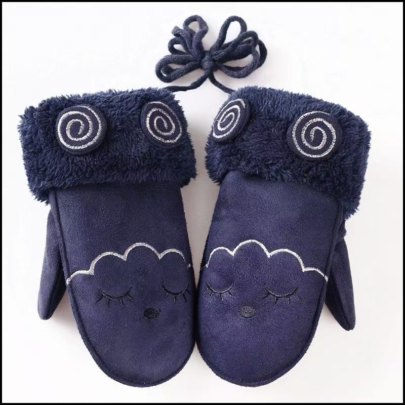 Găng Tay Trẻ Em Hoạt Hình Dễ Thương Thể Thao Ngoài Trời Găng Tay Cotton Dày Lông Cừu-Fleece Chơi Tuyết Mùa Đông Ấm Áp