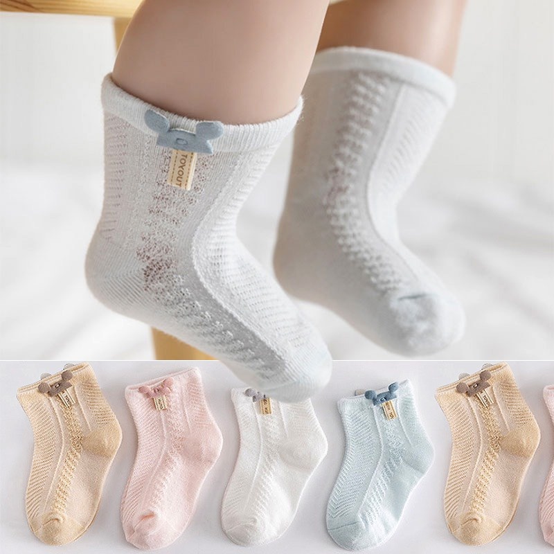 Tất lưới hình mặt gấu cao cổ saubabi