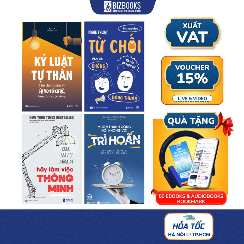 Bộ Sách Kỹ Năng Toàn Diện - 4 Kỹ Năng Thiết Yếu Để Thành Công - Muốn Cứng Và Có Chỗ Đứng Thì Phải Có Kỹ Năng Mềm Bizbook