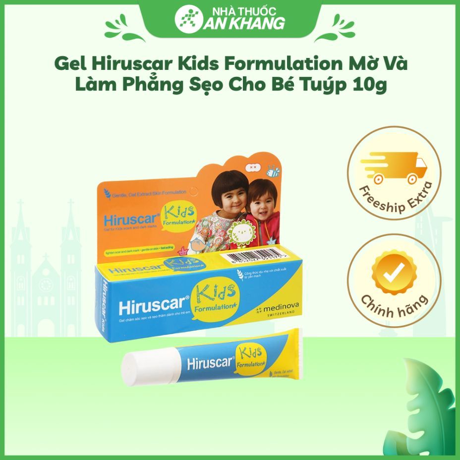Gel Hiruscar Kids Formulation mờ và làm phẳng sẹo cho bé tuýp 10g