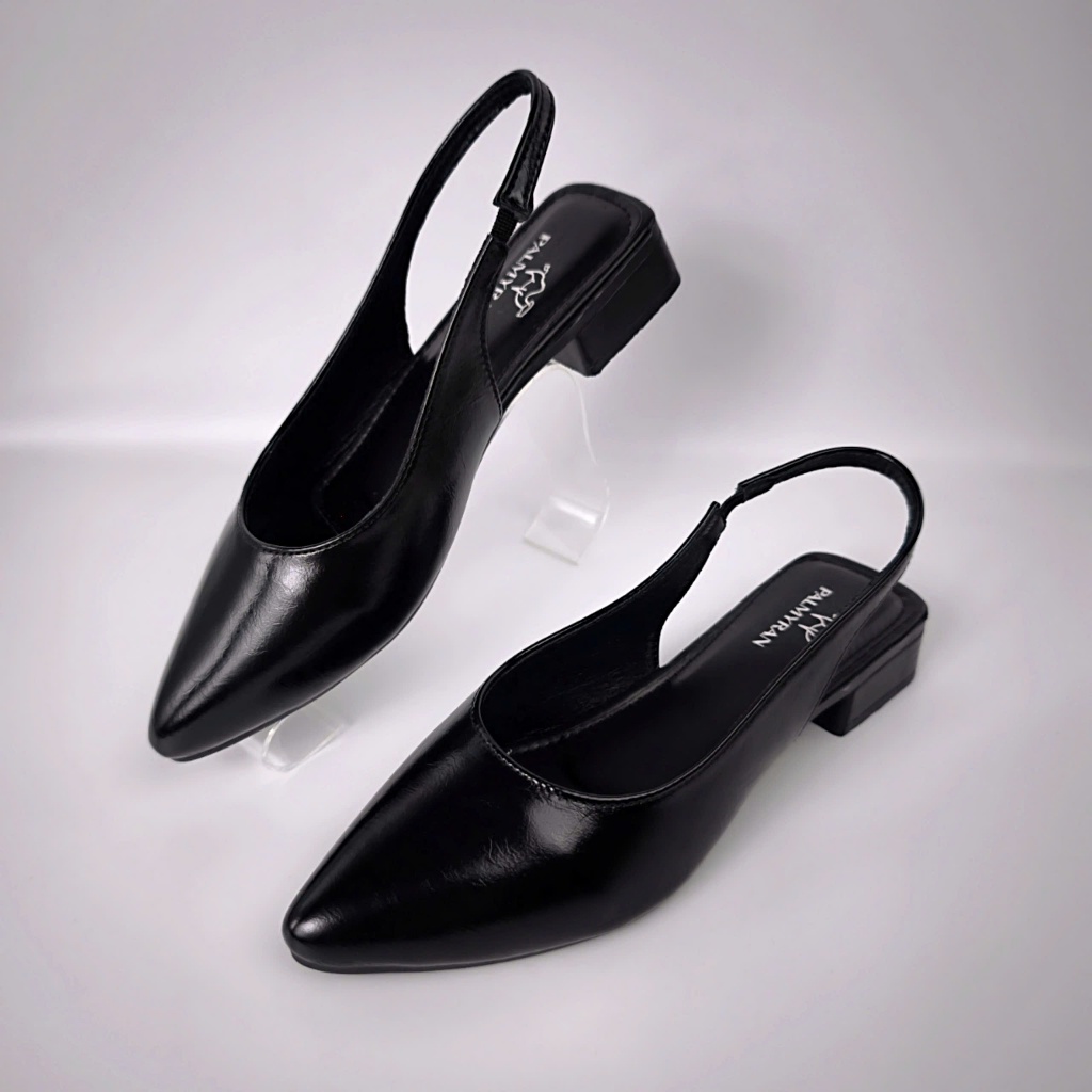 Giày nữ slingback da thật cao cấp mã CG26T cao 3cm Palmyran -  giày da nữ