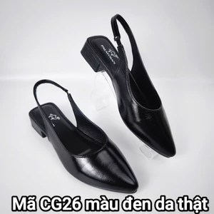 Giày nữ slingback da thật cao cấp mã CG26T cao 3cm Palmyran - giày da nữ