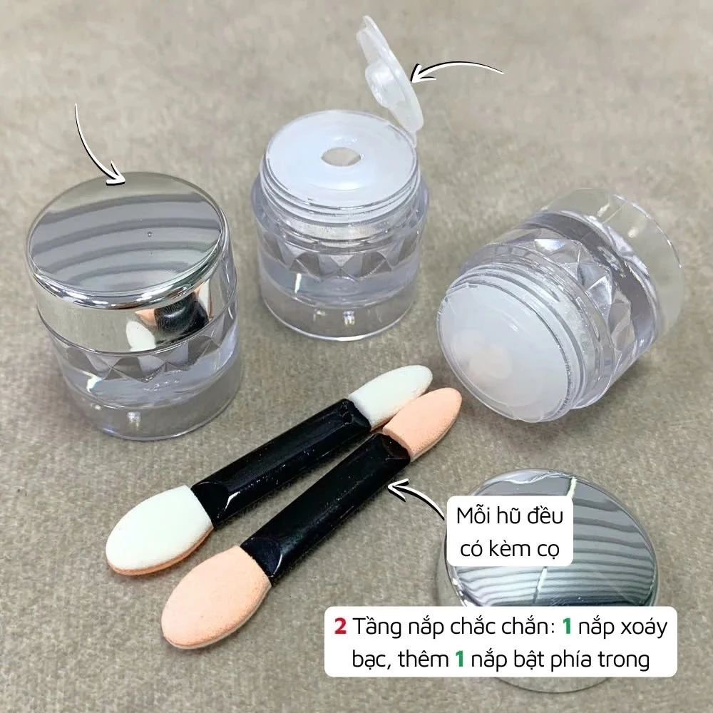 Bột Tráng Gương Trong Suốt Không Màu Siêu Sáng | Bột Nail Clear Mirror Powder Hiệu Ứng Gương Thủy Tinh Cao Cấp