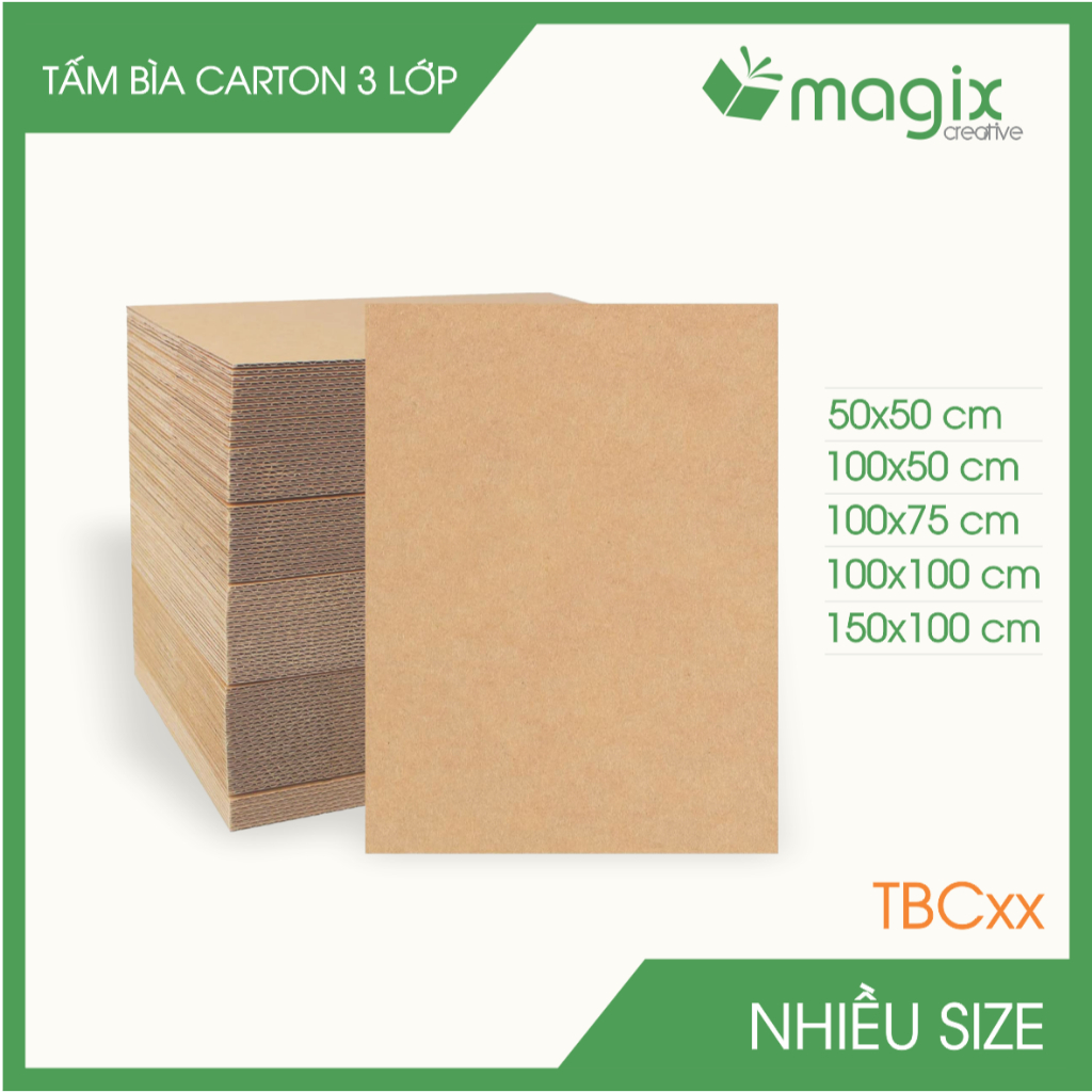 TBCx - Nhiều size - Combo 5 tấm bìa carton 3 lớp làm mô hình, giáo cụ ...
